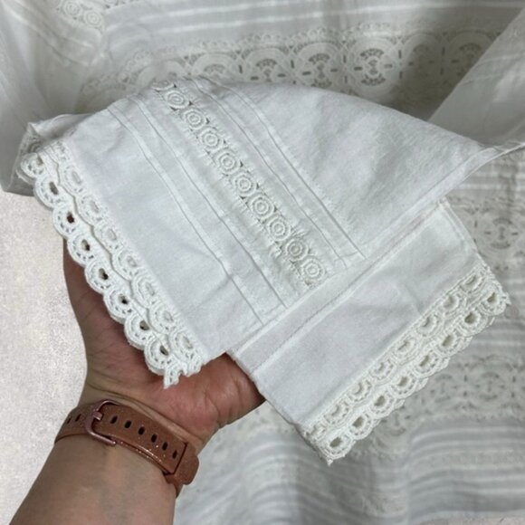 Sezane Tinai Blouse Ecru White Size 36 French US 4 Top Lace Crochet Minimalist - Picture 6 of 16